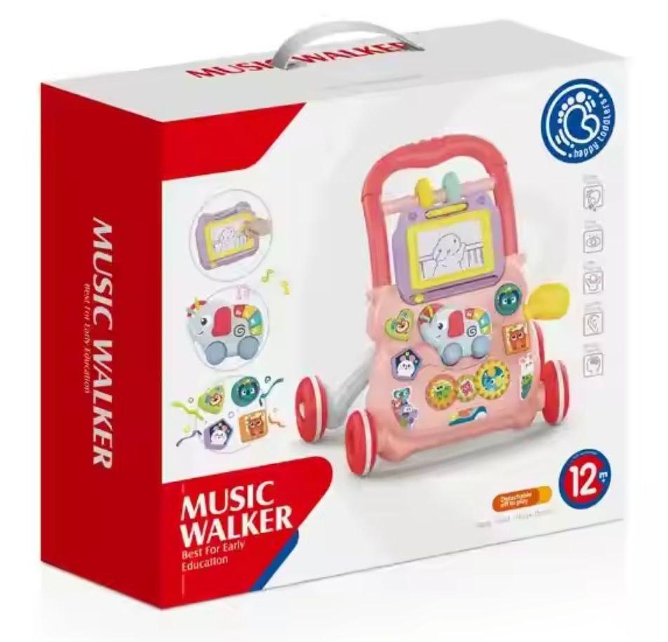 HUANGER Šetalica slonce sa svijetlima I muzikom 12m+, HE.0811, Roze
