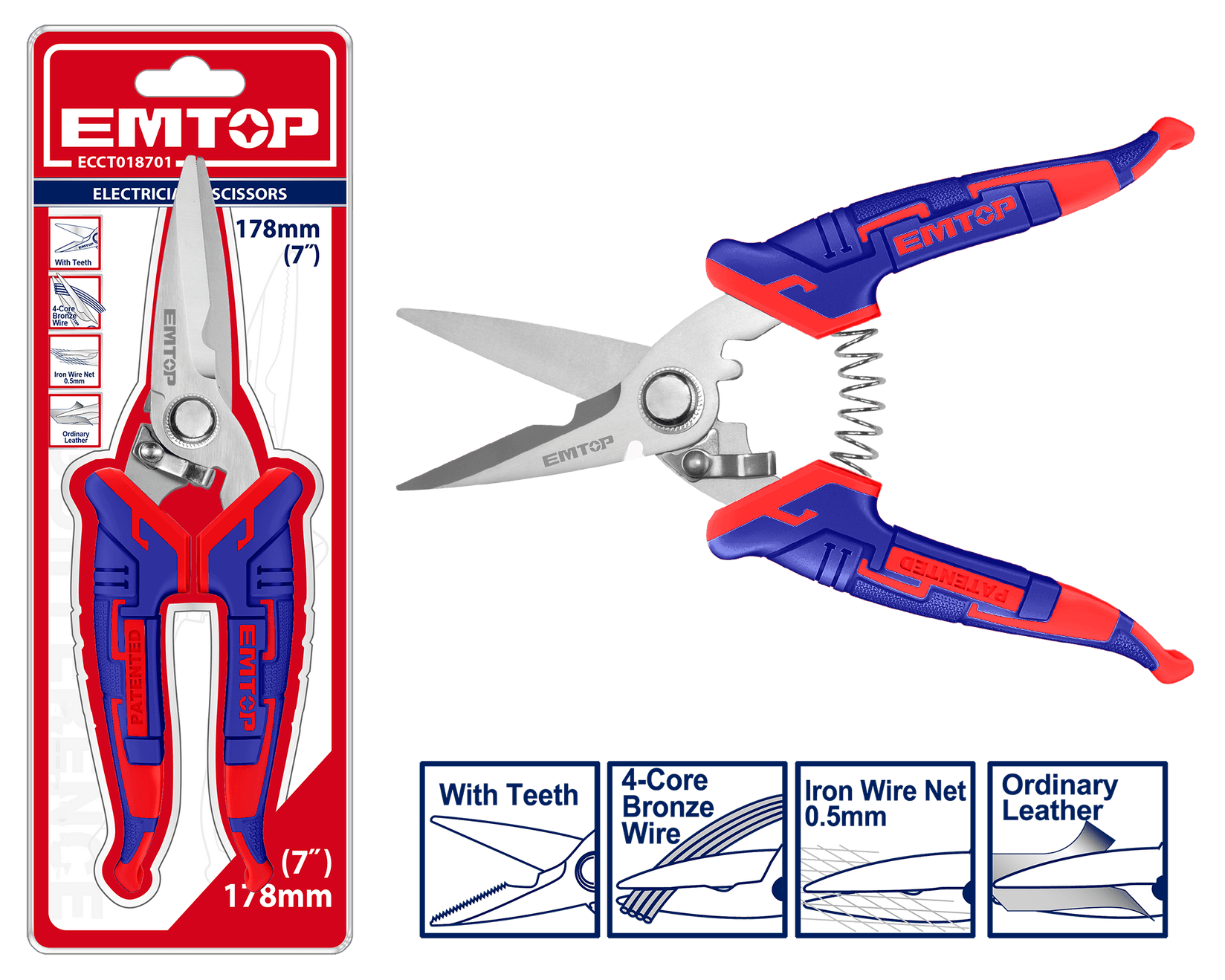 EM TOP Makaze Za Sječenje Kablova 178Mm  S16335