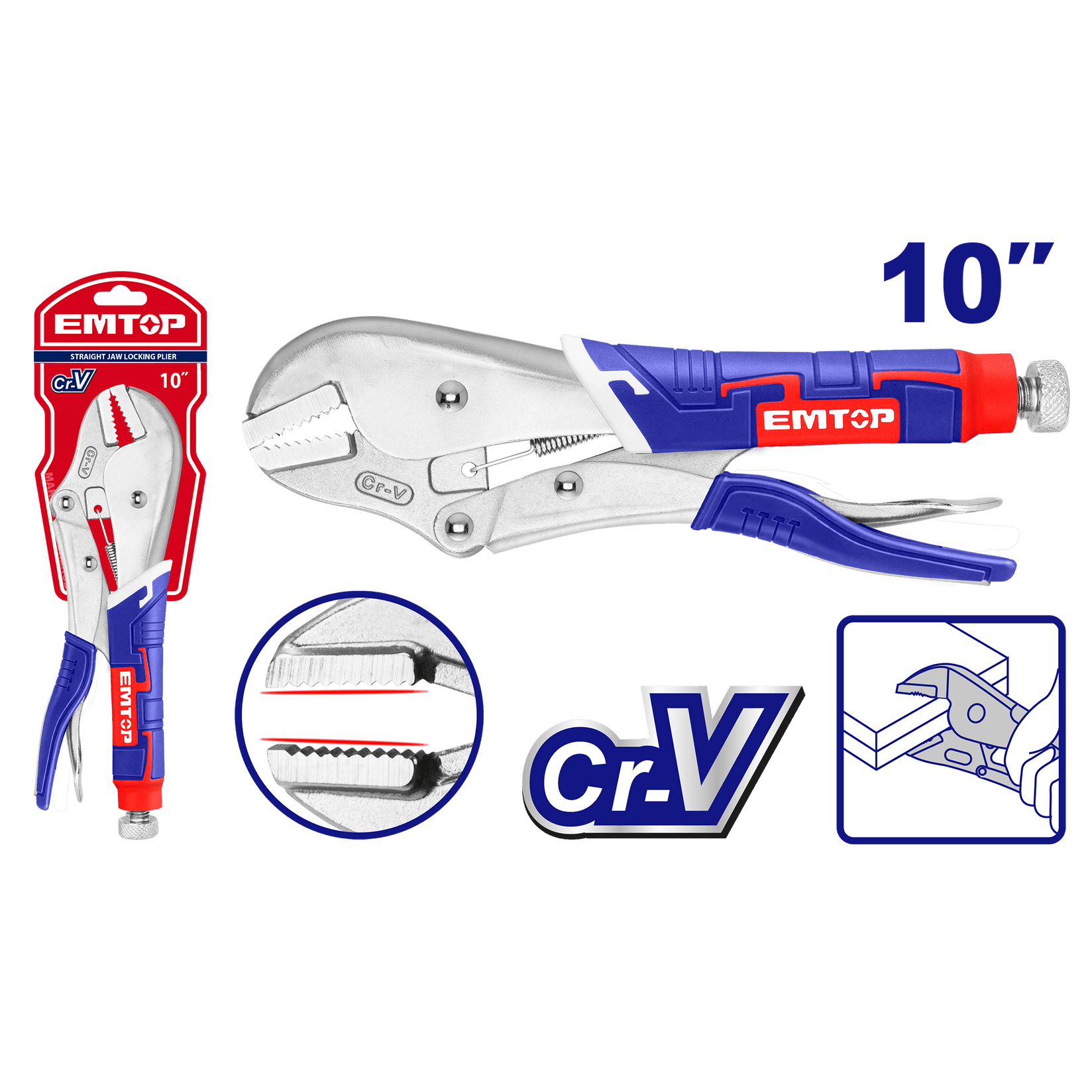 EM TOP Kliješta 10" Ravna Čeljust  S16248