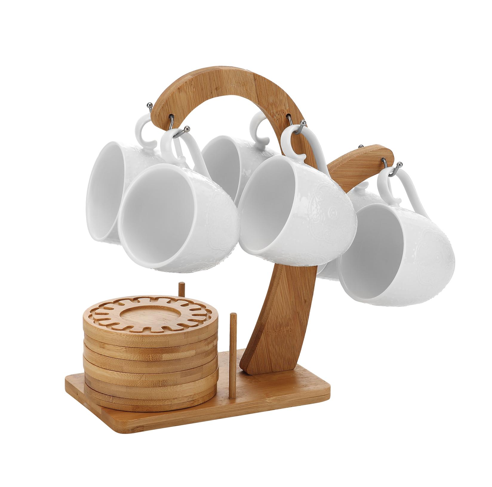 FG HAUS Set šolja na stalku 7/1 BR2411, Bijela