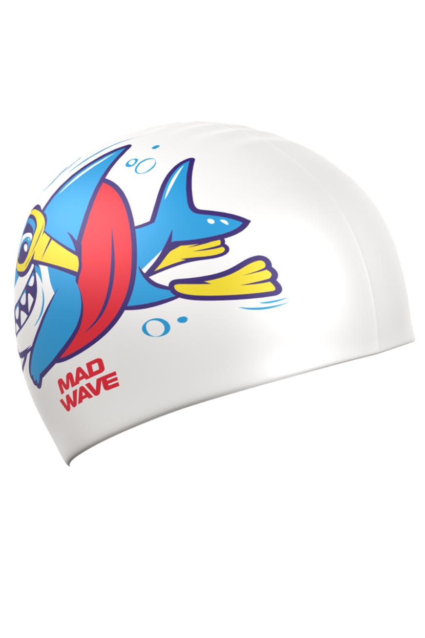 Silikonska kapa za plivanje Baby Shark - white