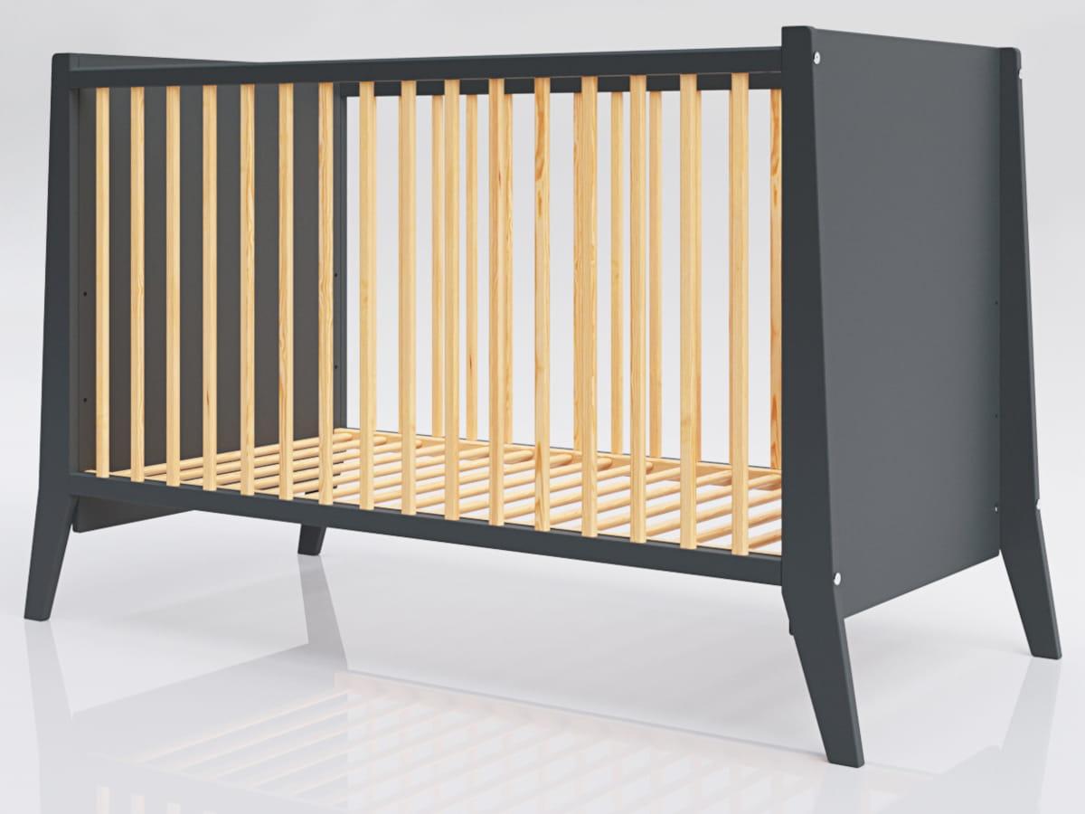 Lettino dječji krevetić Cosmo 120x60cm, antracit