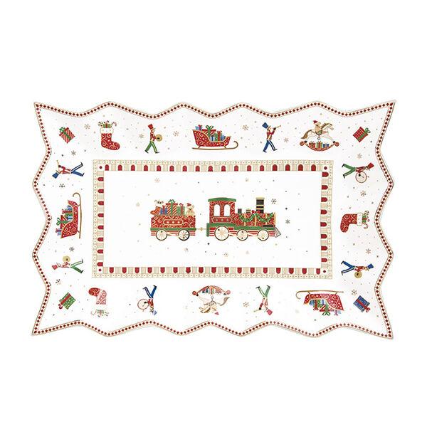 Tanjir za serviranje Fina kuća EXPR1004, 35x23 cm, Crveno-bijeli