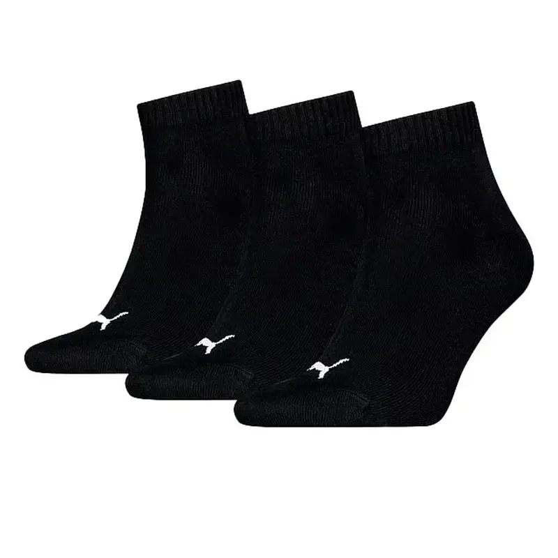 Puma muške čarape, kvadraturno jednobojne, 3 para, crne