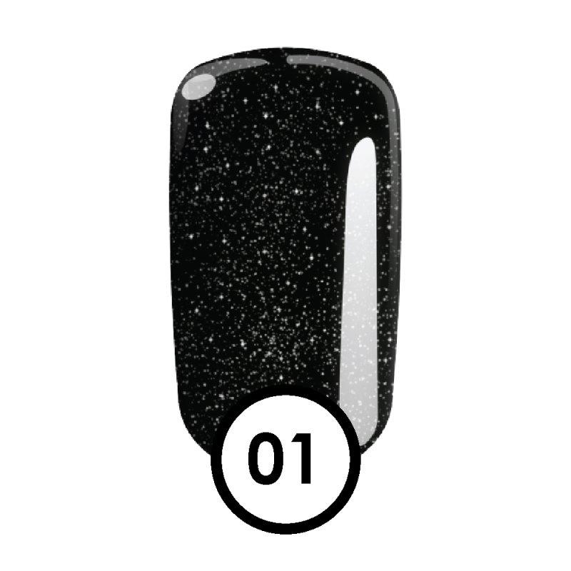 Urban Pro UV color gel 5g 01 black diamond starry night, Crna