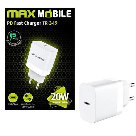 Maxmobile Adapter kućni PD QC 3.0 TYPE C TR-349 20W, Bijela