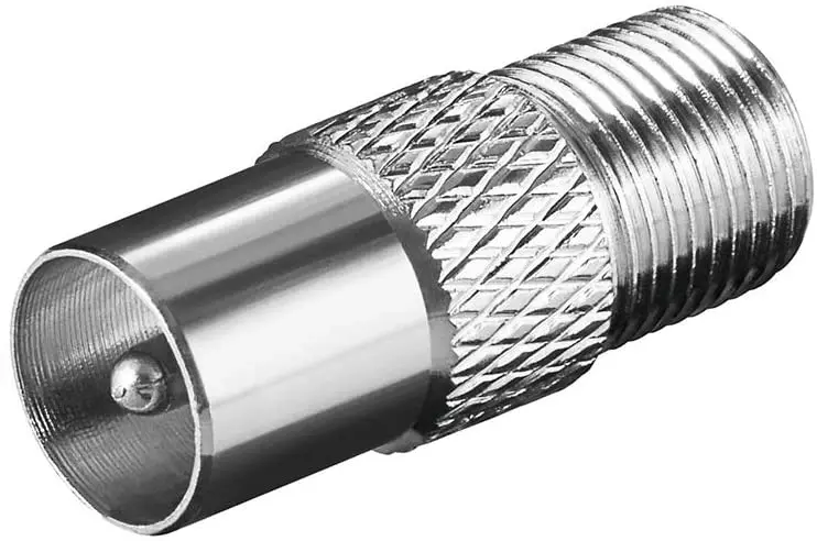 Goobay F adapter ženski na coaxial muški, Srebrni