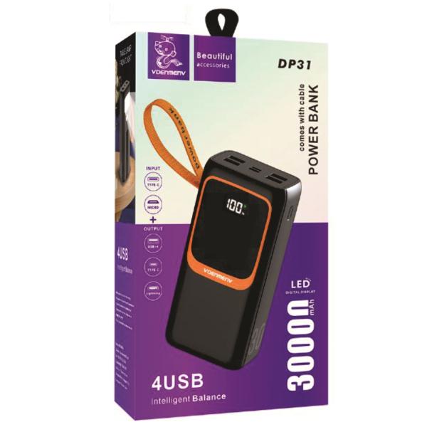 Denmen DP31 Eksterna baterija, 30000mAh, Crna