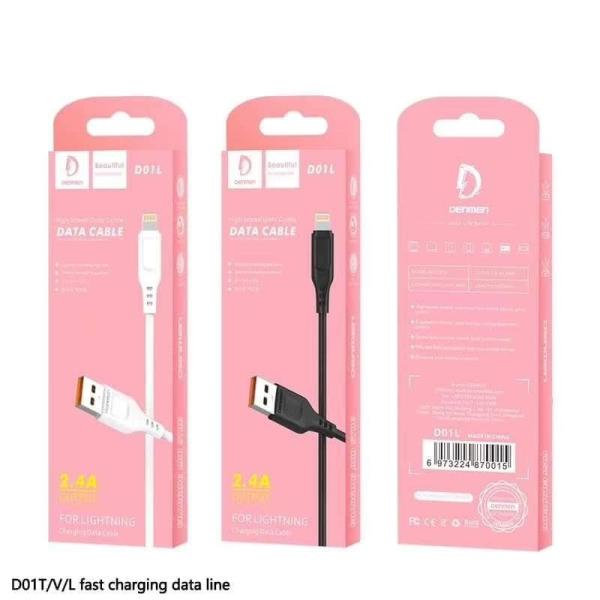 Denmen D01L Data kabl, Lightning, Bijela