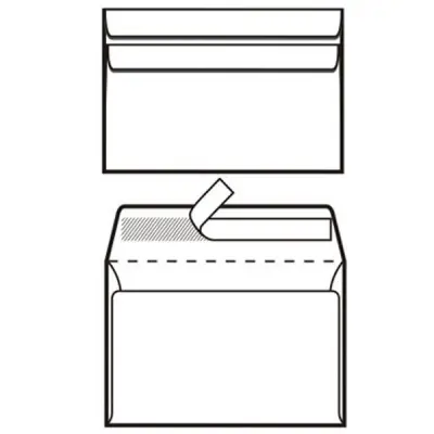 Koverat B6 samoljepljivi  125x176, Bijeli