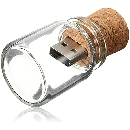Ukrasna USB memorija - Staklena bocica, Smeđa