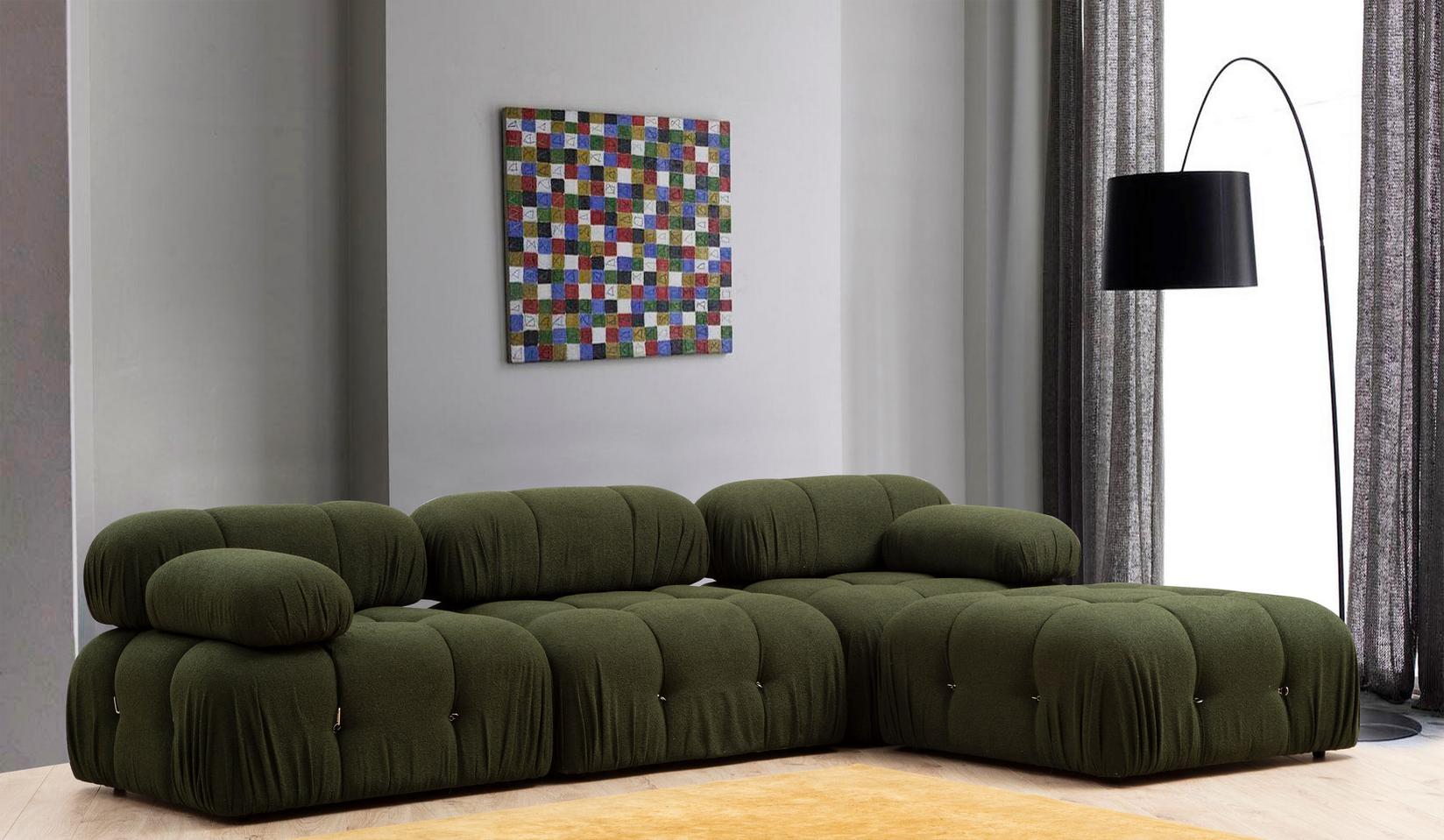 Atelier del Sofa Ugaona garnitura 95x75x288cm Zelena