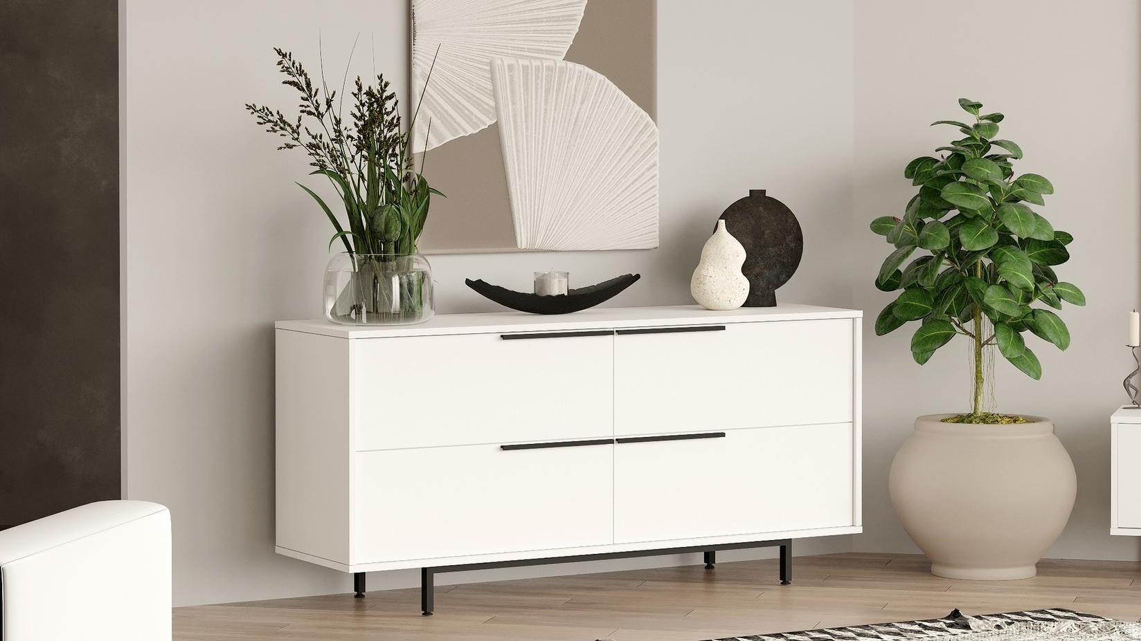 Hanah Home Komoda 160x74,3x44,5cm Bijela