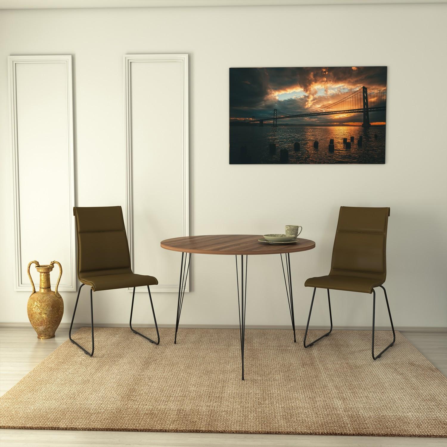 Hanah home Trpezarijski sto Sandalf 90x75x90cm Orah