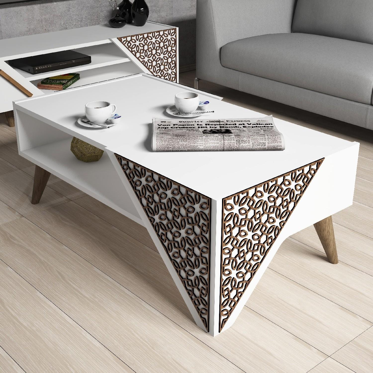 Hanah Home Klub sto Beril 105x58x40cm Bijeli