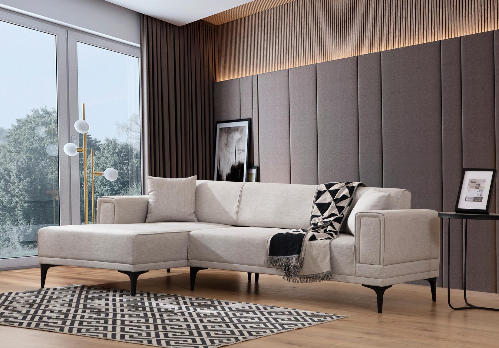Atelier del Sofa Ugaona garnitura Horizon 85x43x200cm Bež
