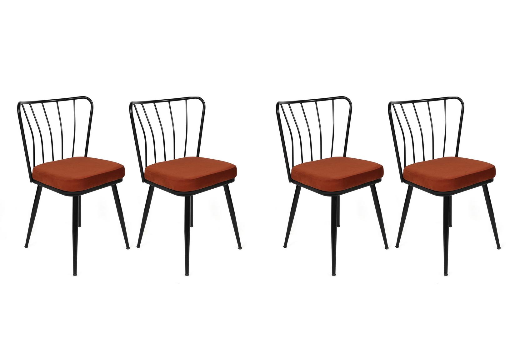 Hanah Home Set 4 trpezarijske stolice Yildiz Bronzano-Crni