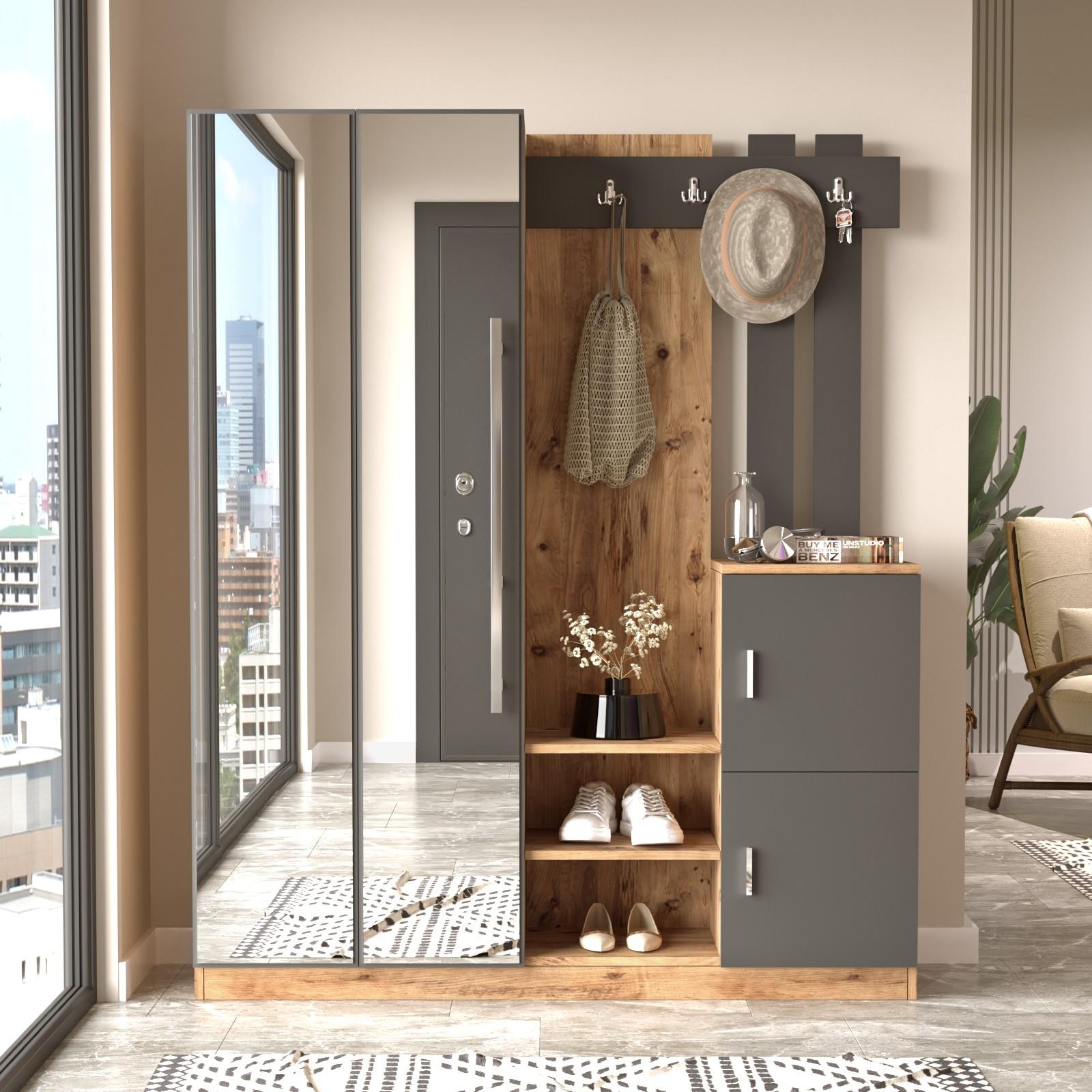 Hanah Home Komplet predsoblje, Antracit