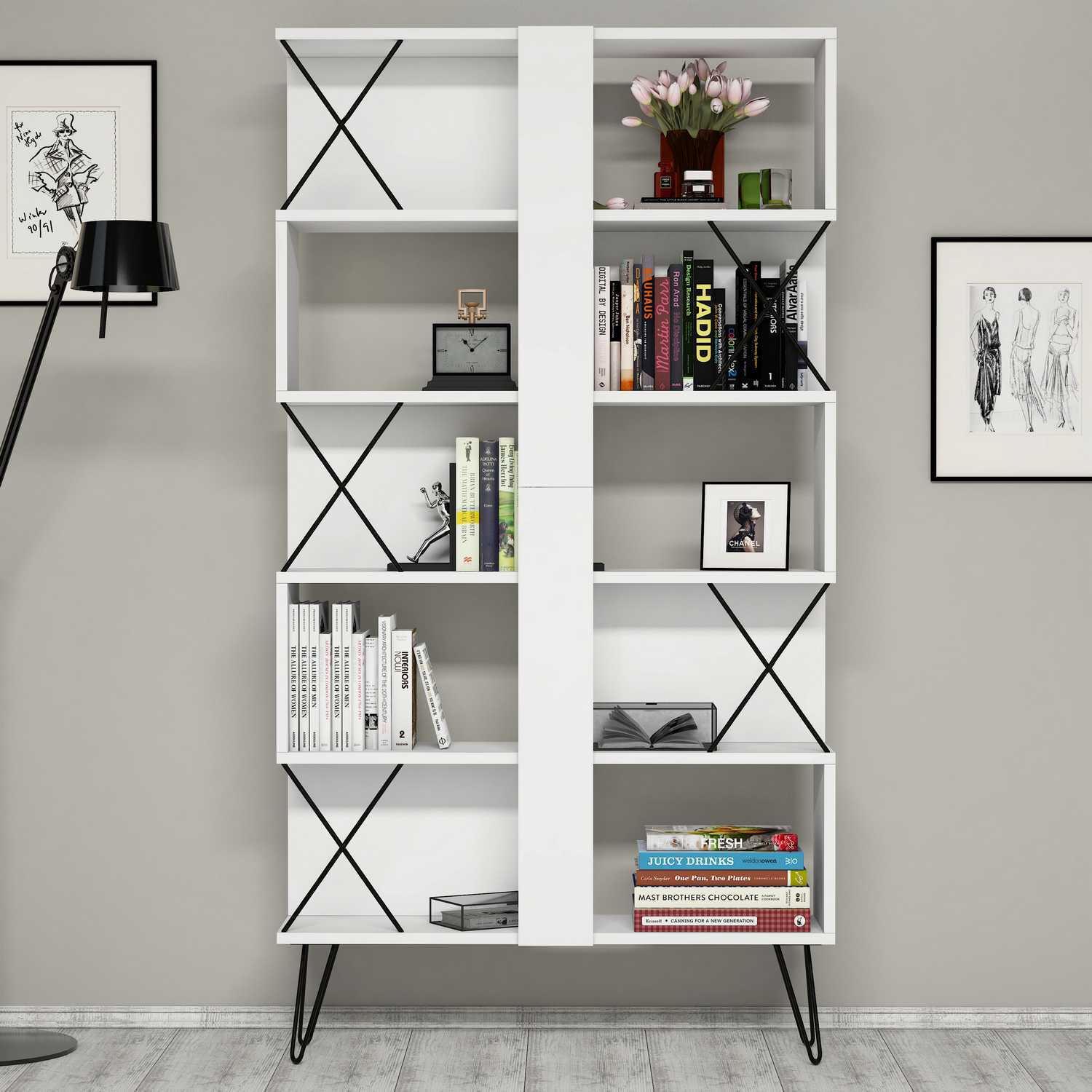 Hanah Home Polica 90x167,3x22cm Bijela