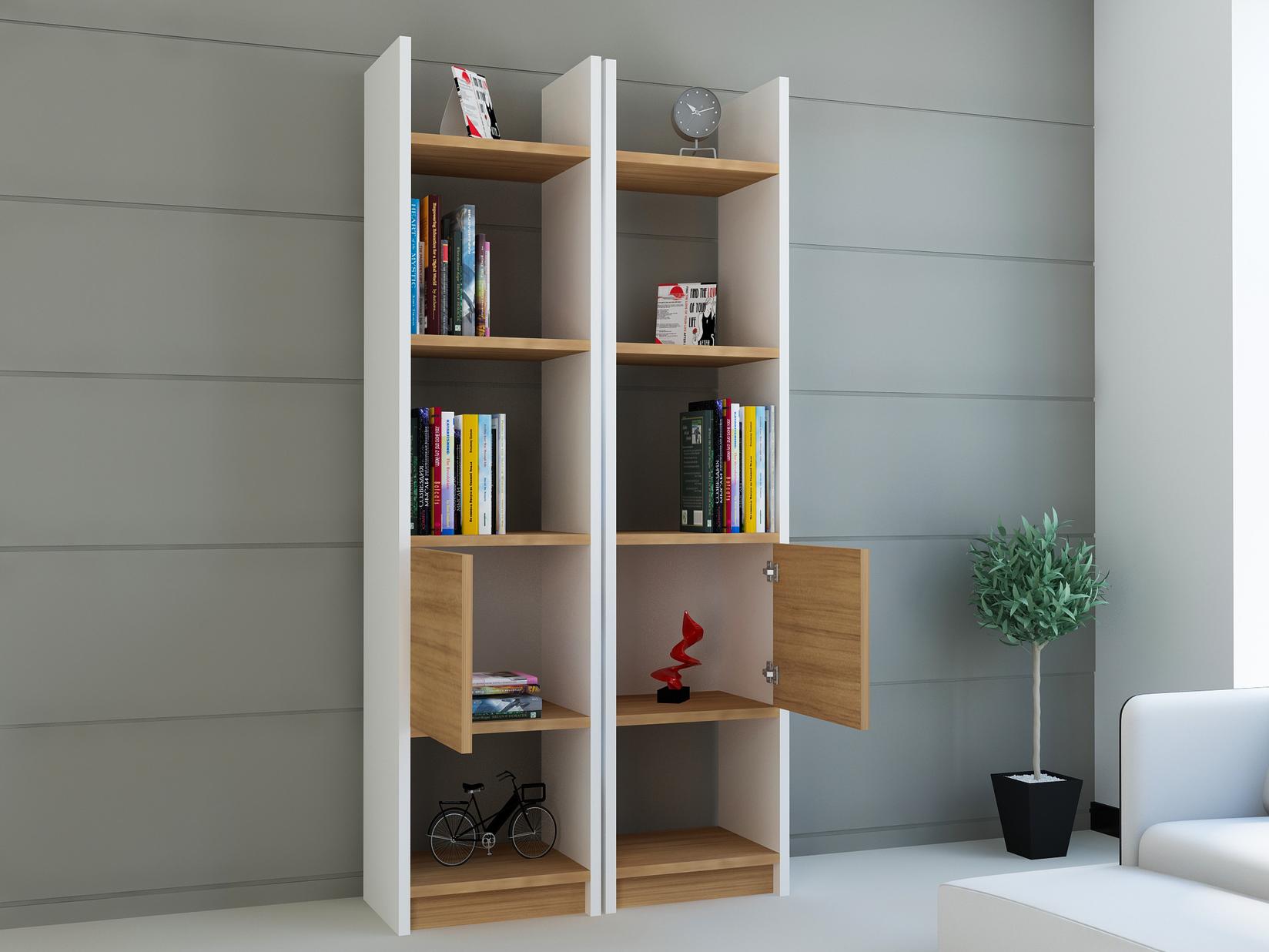 Hanah Home Polica 66,2x150x29,5cm Hrast-Bijela