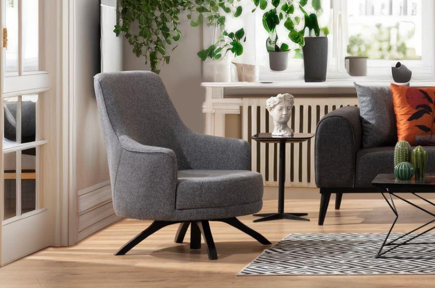 Atelier del Sofa Fotelja Kapri 87x102x72cm Svetlosiva