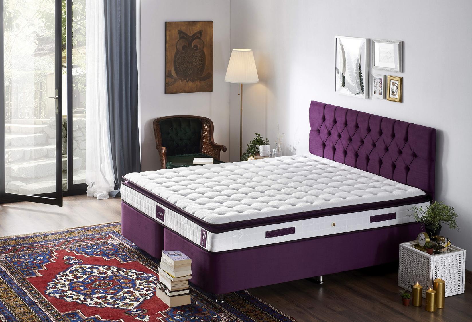 Hanah Home Dušek 200x25x200cm Bijelo-Ljubičasti