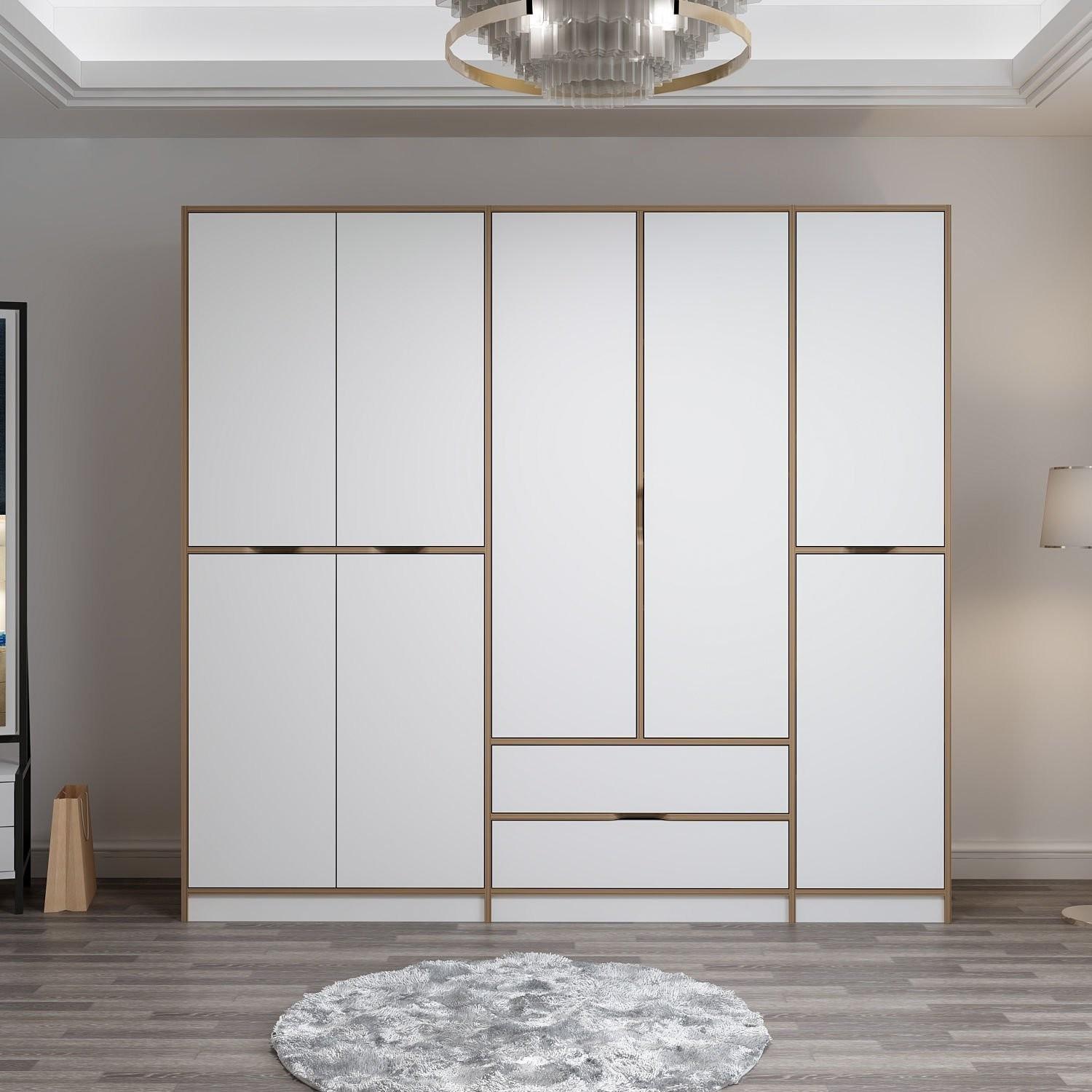 Hanah home Ormar Elina 232x208x52cm Bijelo-Bež