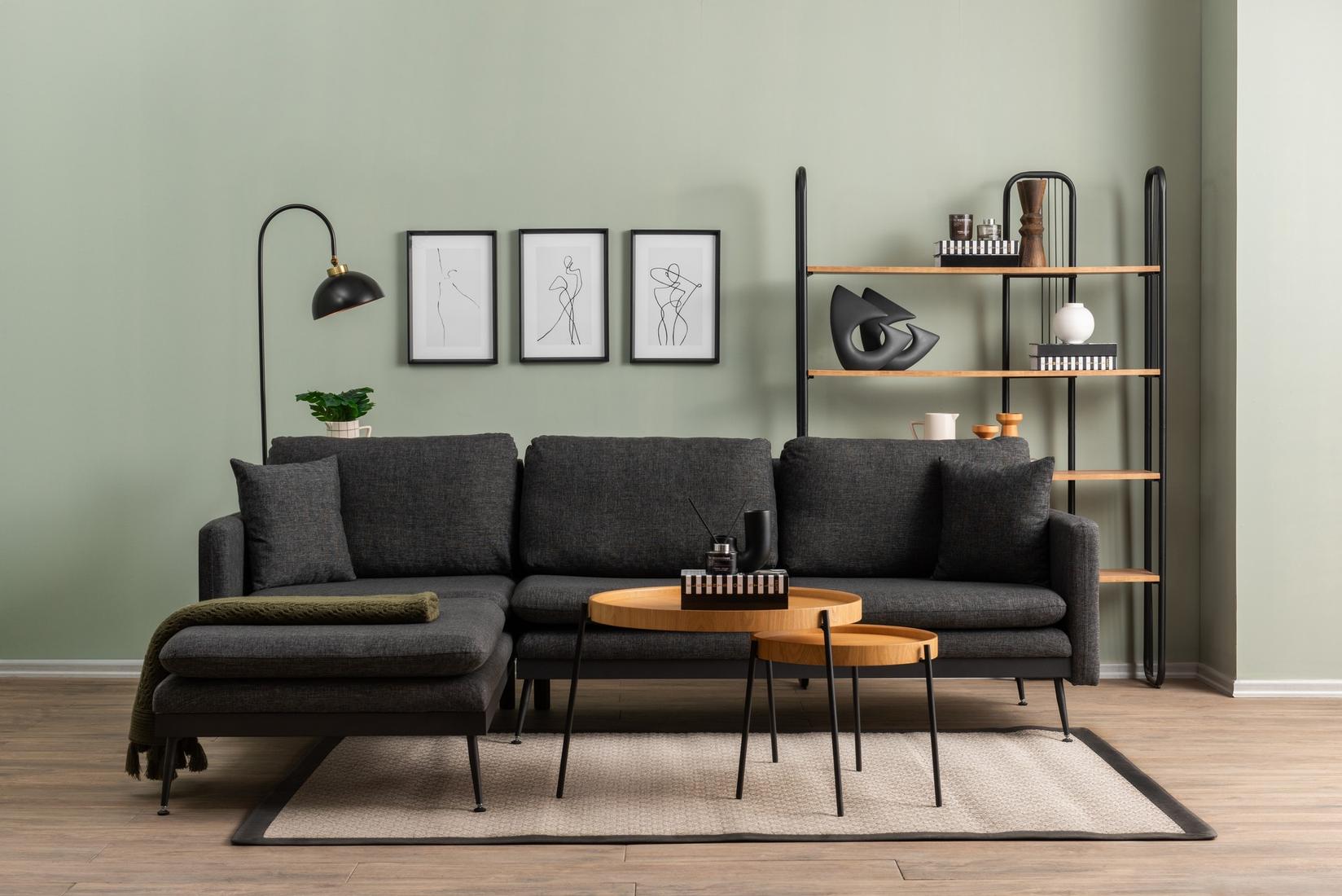 Atelier del Sofa Ugaona garnitura Reya Tamnosiva
