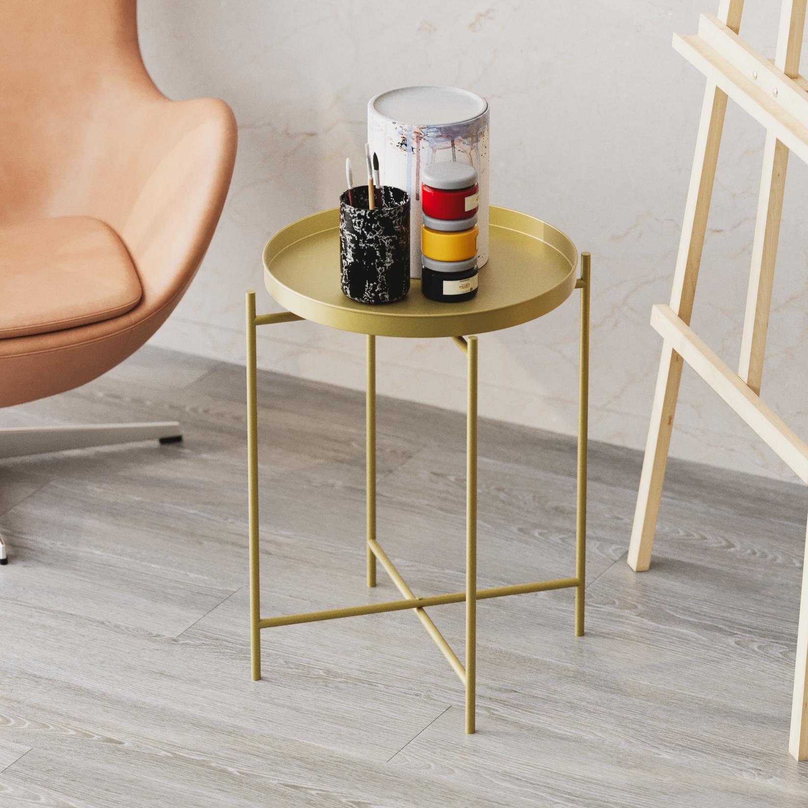 Hanah Home Klub sto 46x56x46cm Zlatni