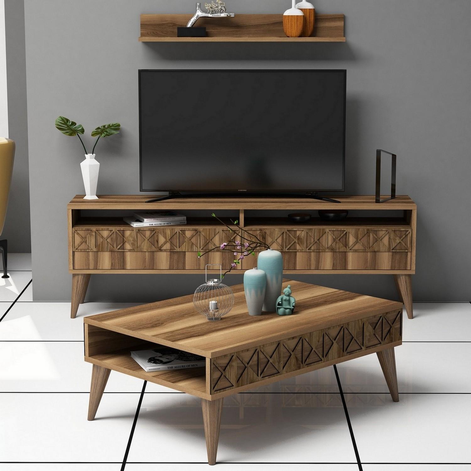 Hanah Home Set TV Komoda i klub sto Orah