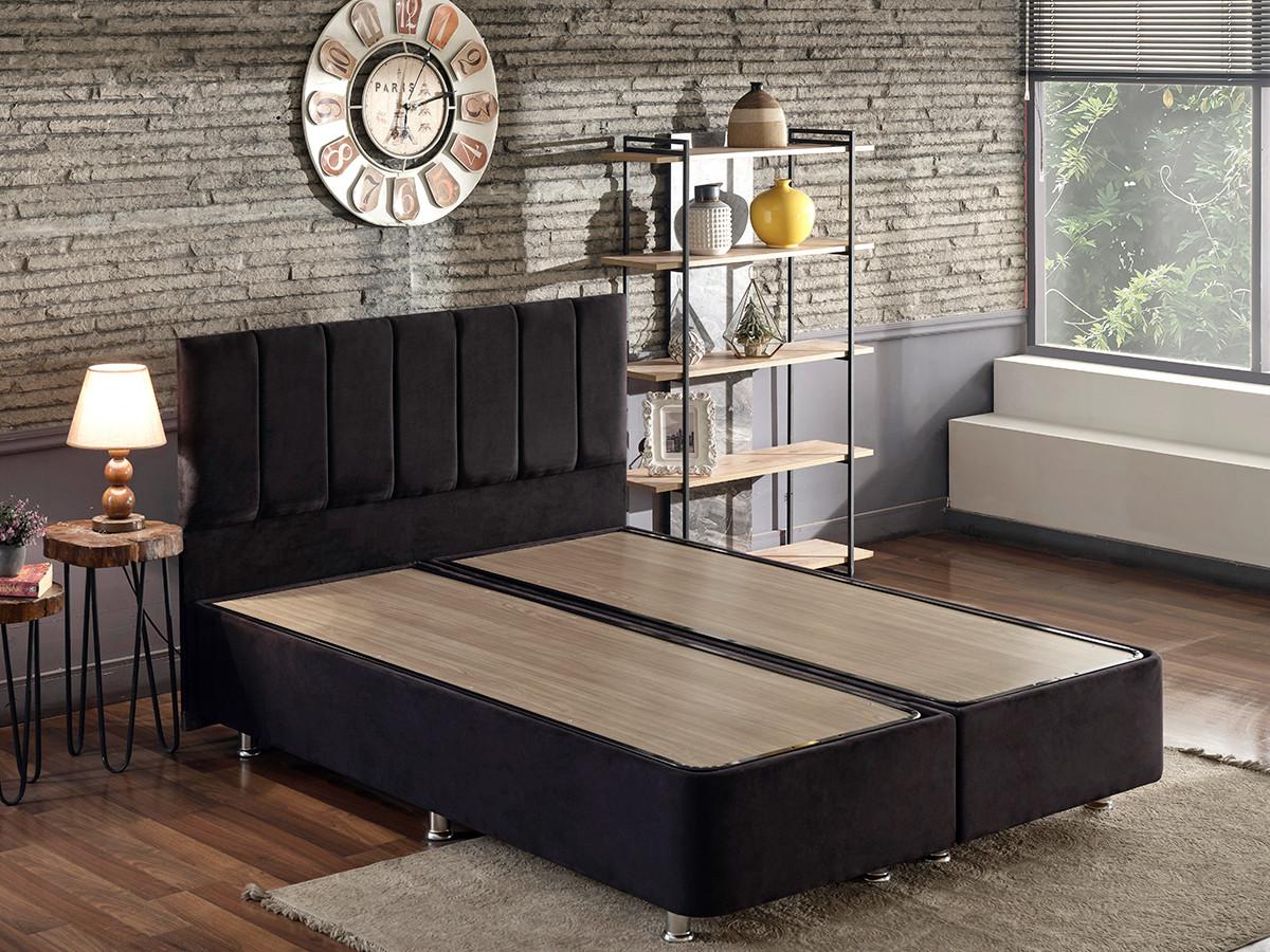 Hanah Home Bračni krevet sa prostorom za odlaganje Ela Double 160x38x200cm Crni