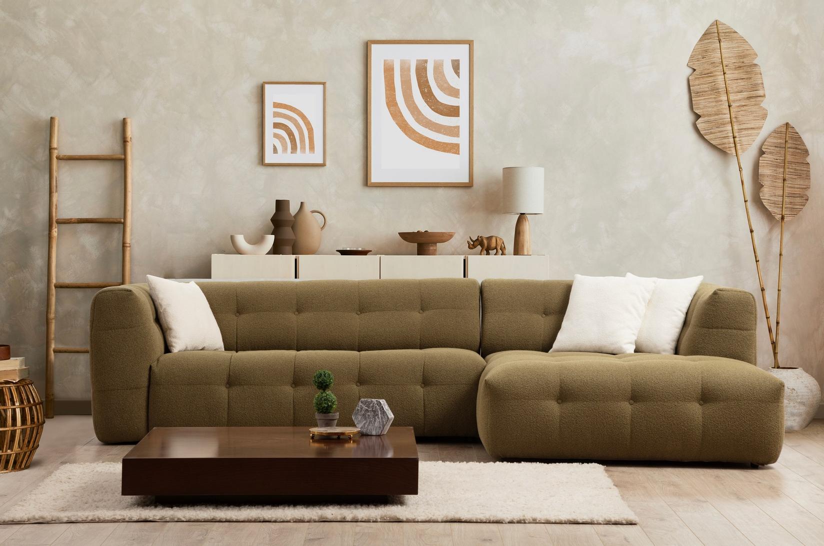 Atelier del Sofa Ugaona garnitura Cady 100x72x300cm Kaki