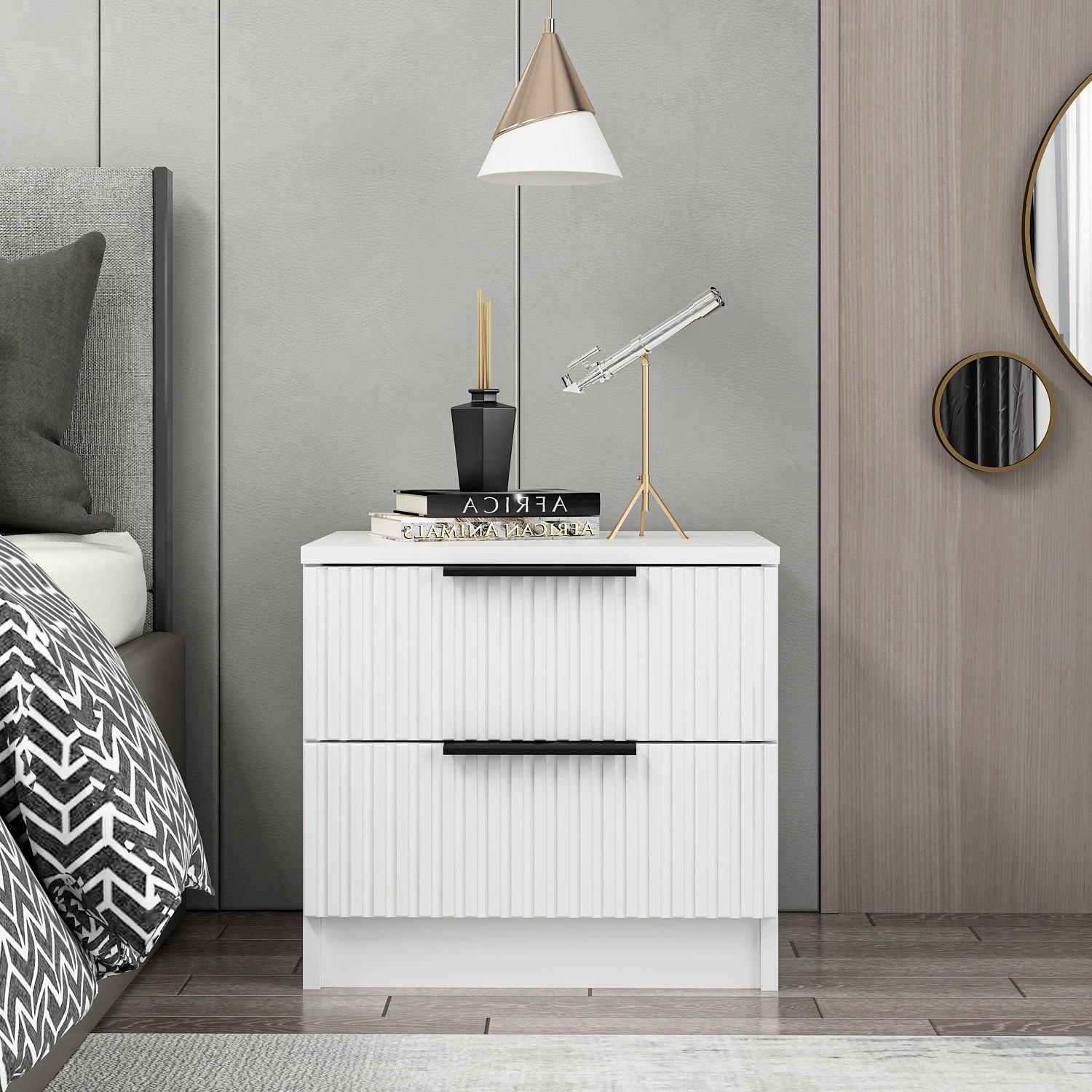 Hanah Home Noćni ormarić Kale Plus 54x40x47cm Bijeli