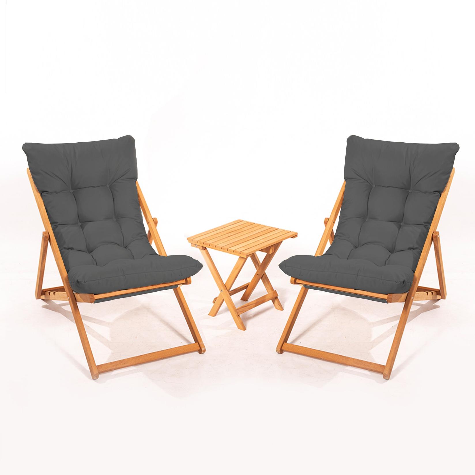 Hanah Home Baštenski set 2 stolice i stočić Sivo-Bež