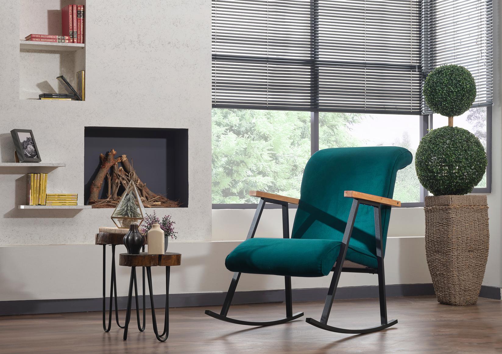Atelier del Sofa Fotelja za ljuljanje Yoka Petrolej
