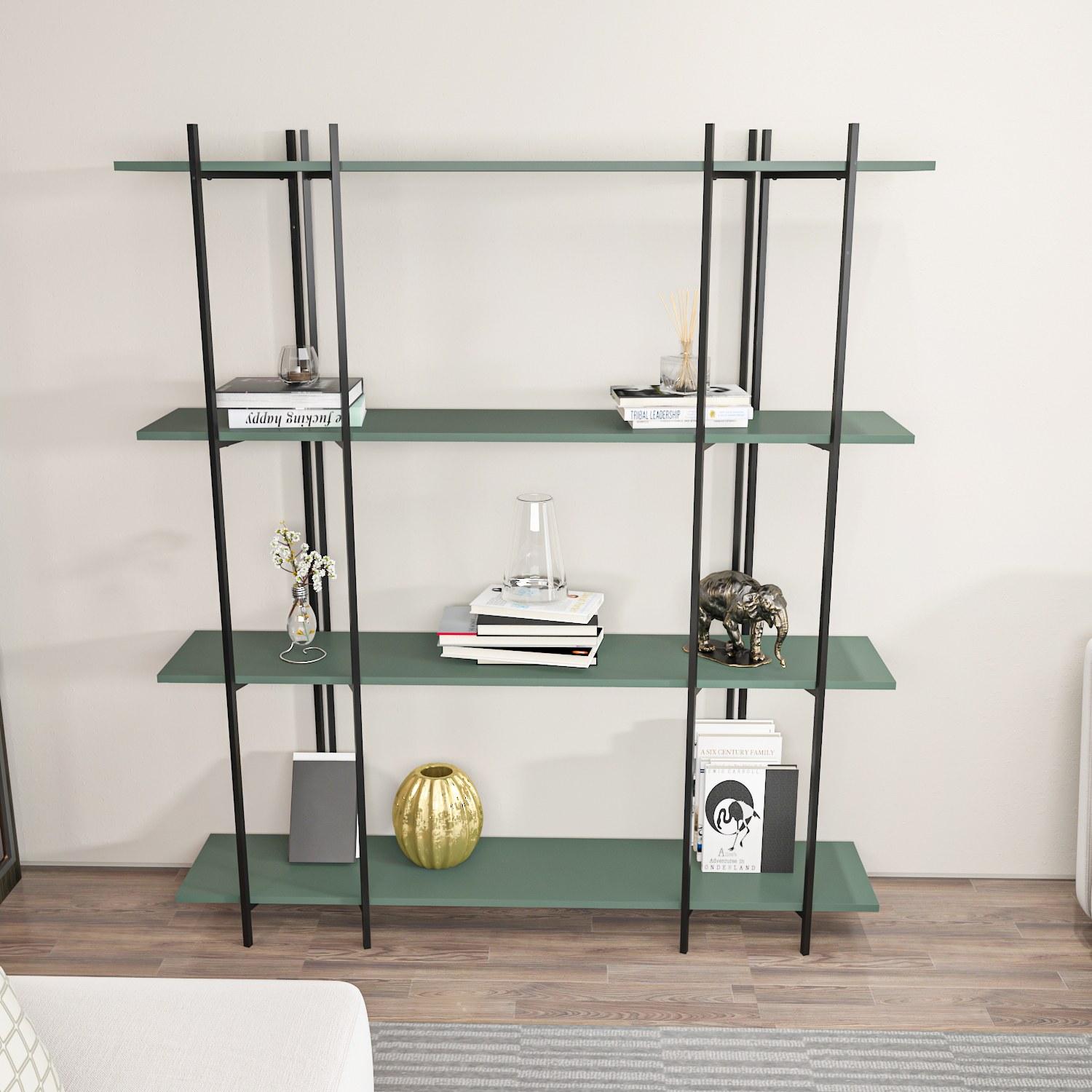 Hanah Home Polica 160x180x29,6cm Zeleno-Crna