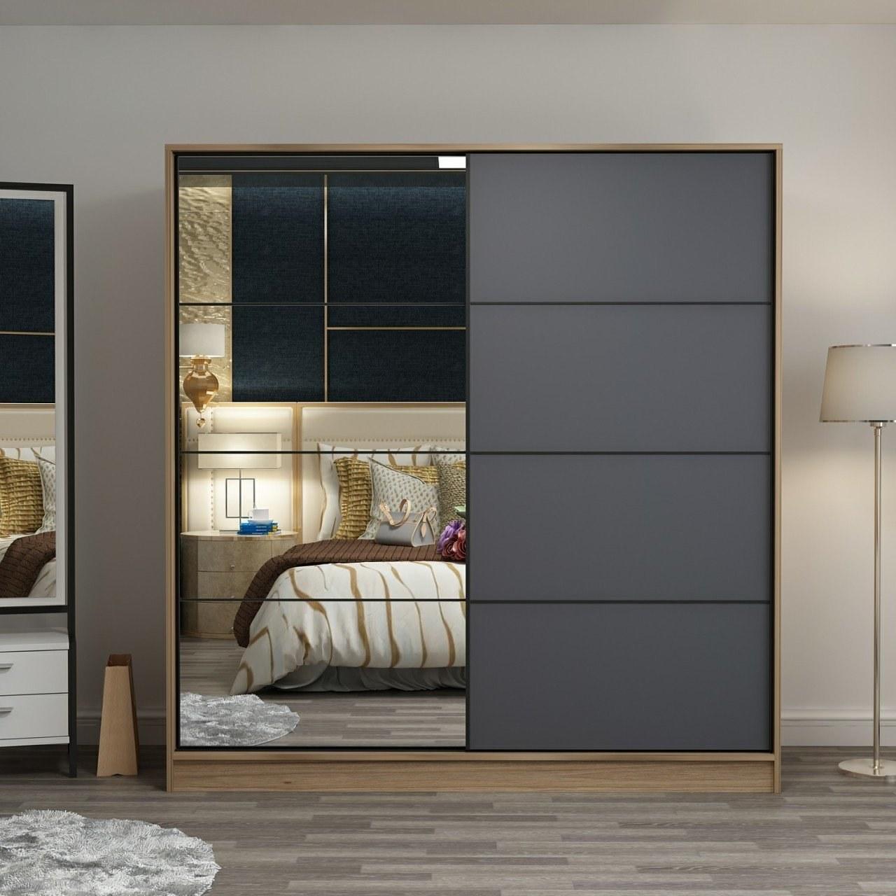 Hanah home Ormar Kale 180x190x52cm Bež-Antracit