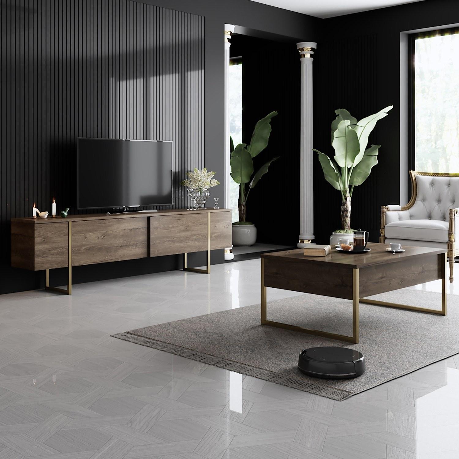 Hanah Home Set TV Komoda i klub sto Orah