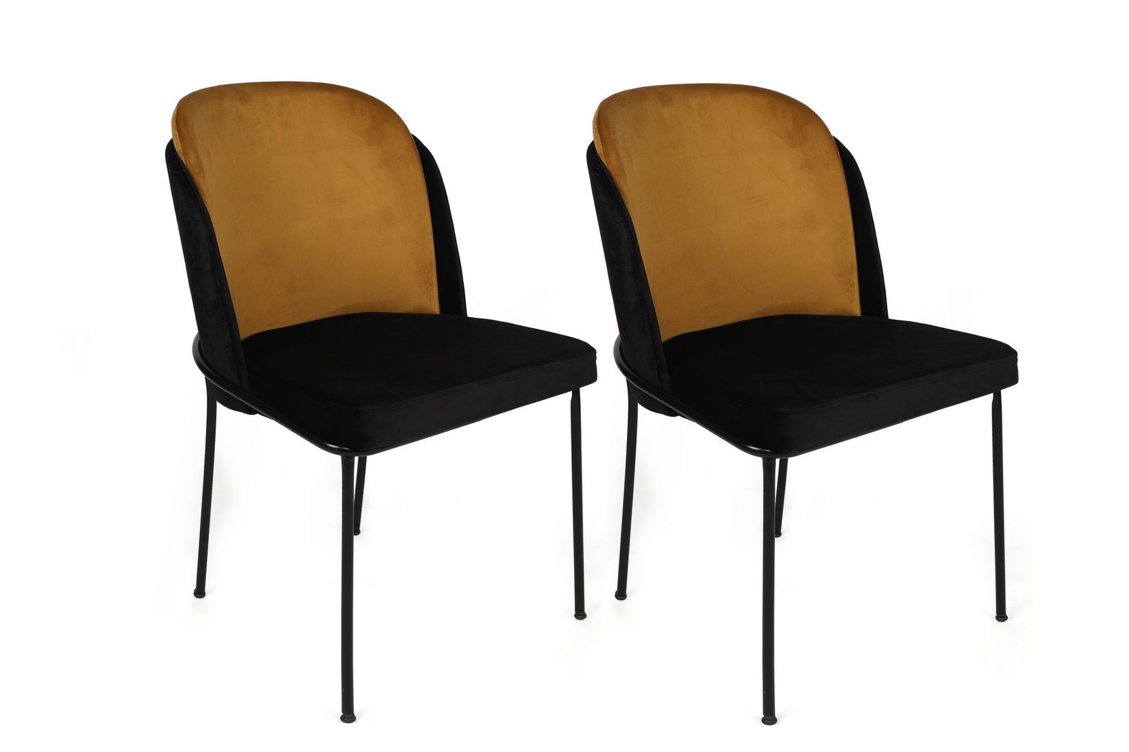 Hanah Home Set 2 trpezarijske stolice Kaki-Crni