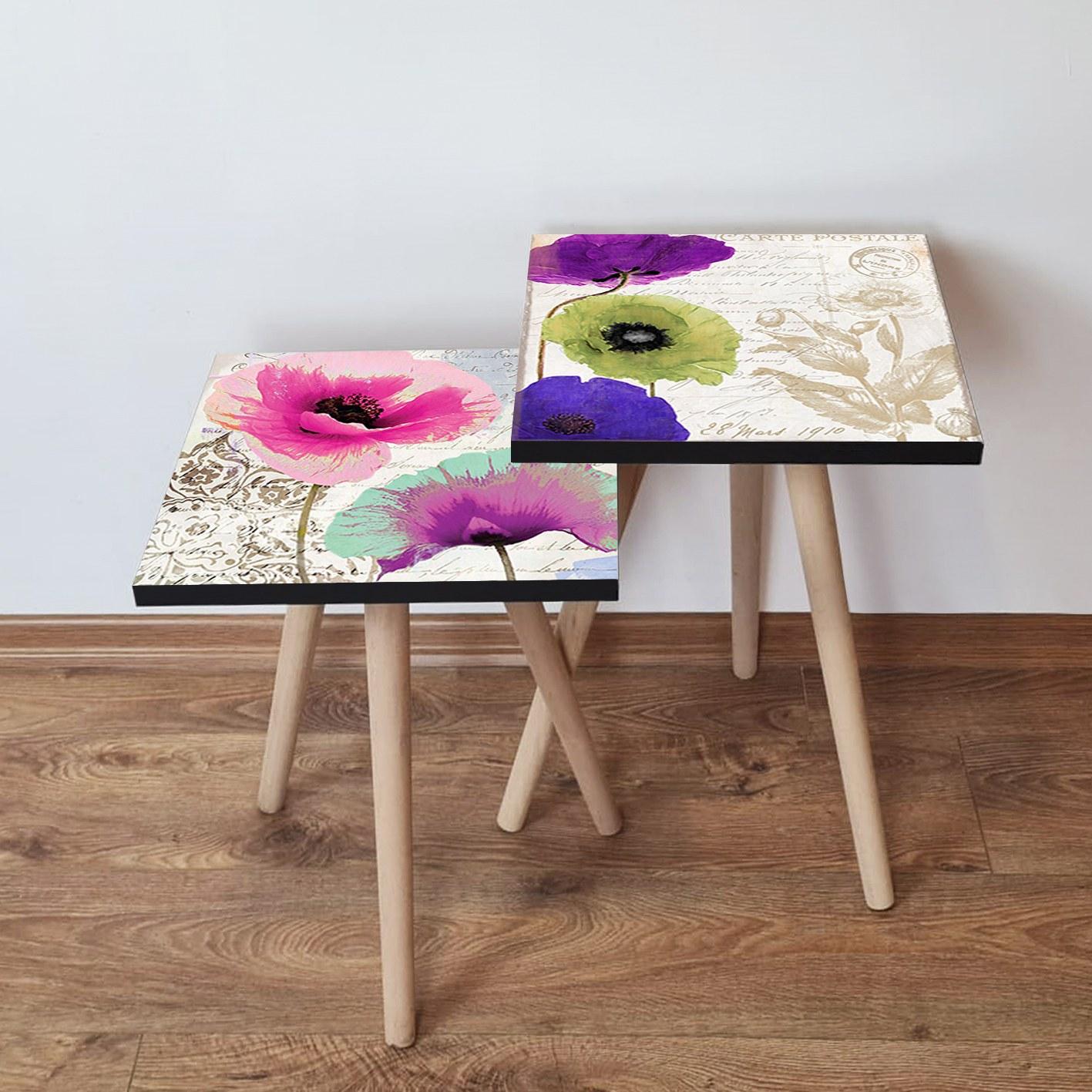 Hanah Home Set klub stolova, 2 komada Šareni