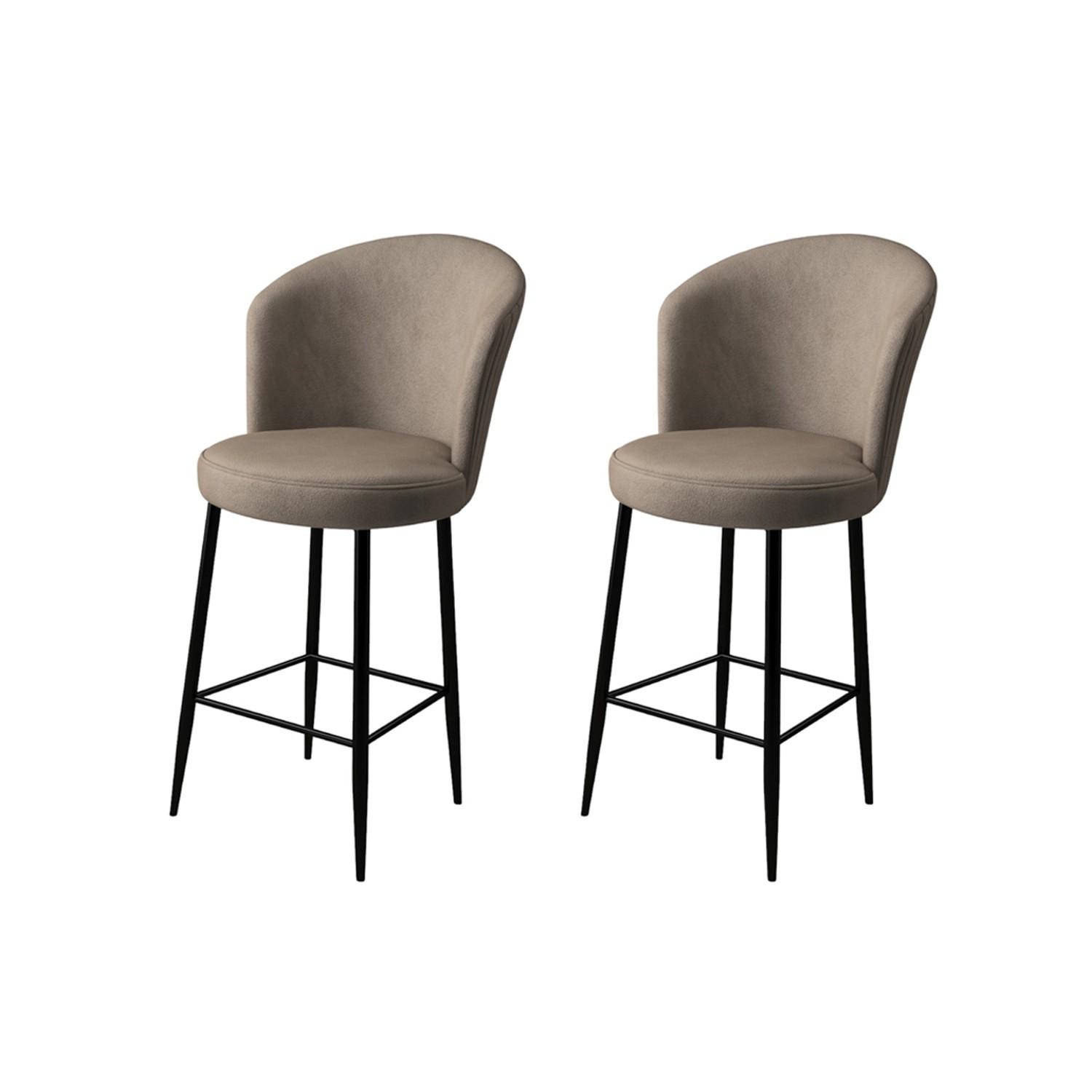 Hanah Home Set 2 barske stolice Kapućino-Crni