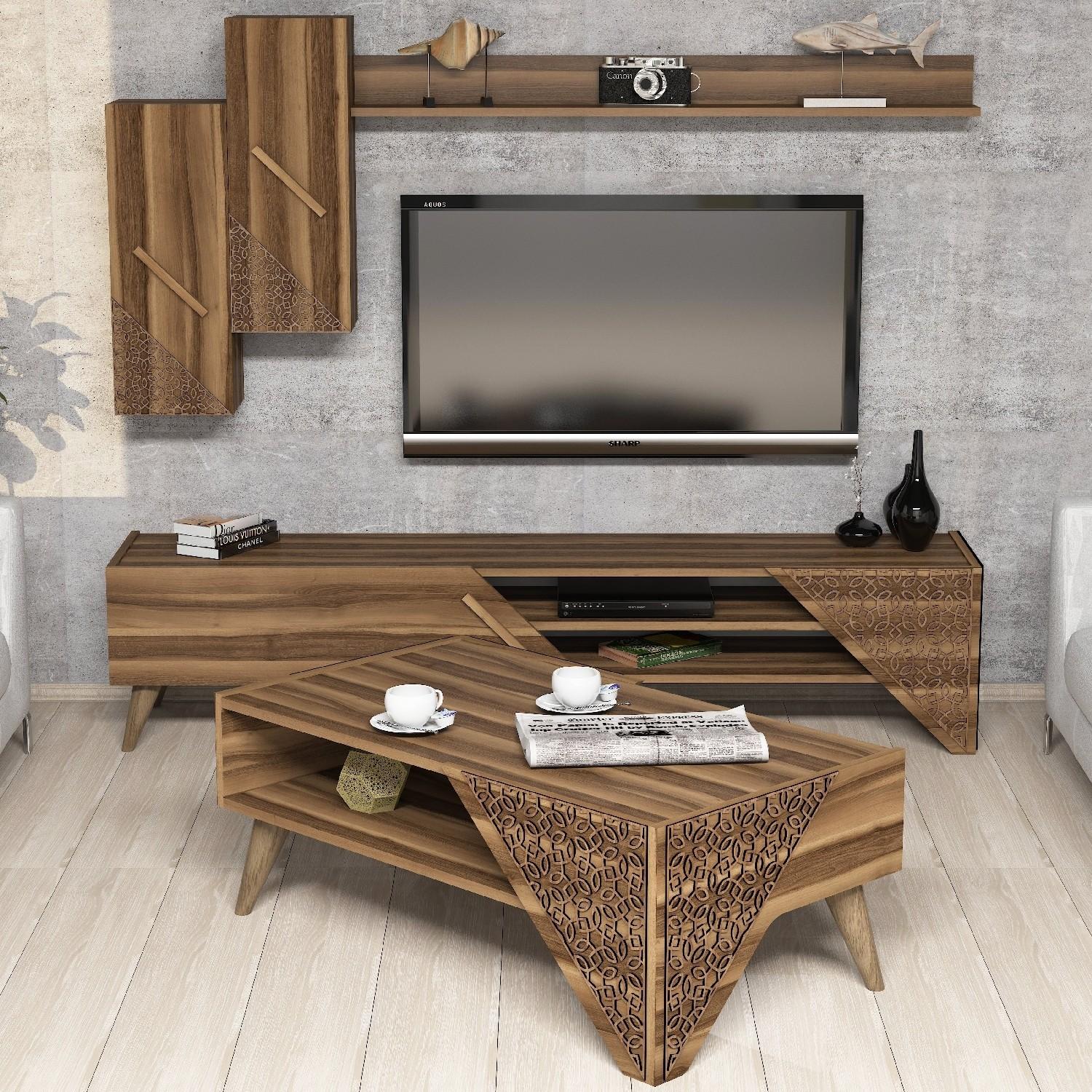 Hanah Home Set TV Komoda i klub sto Orah