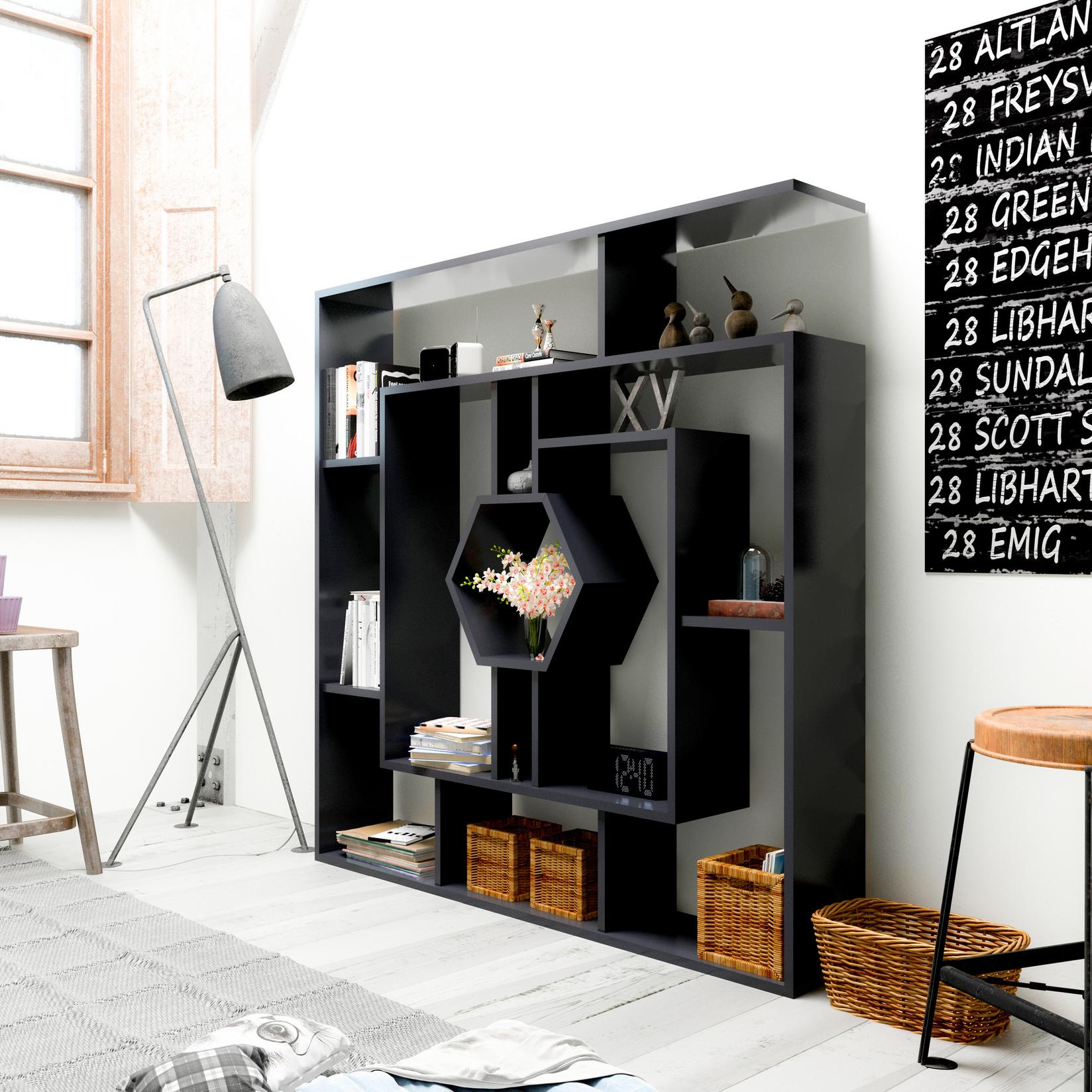 Hanah Home Polica 134x134x22cm Crna