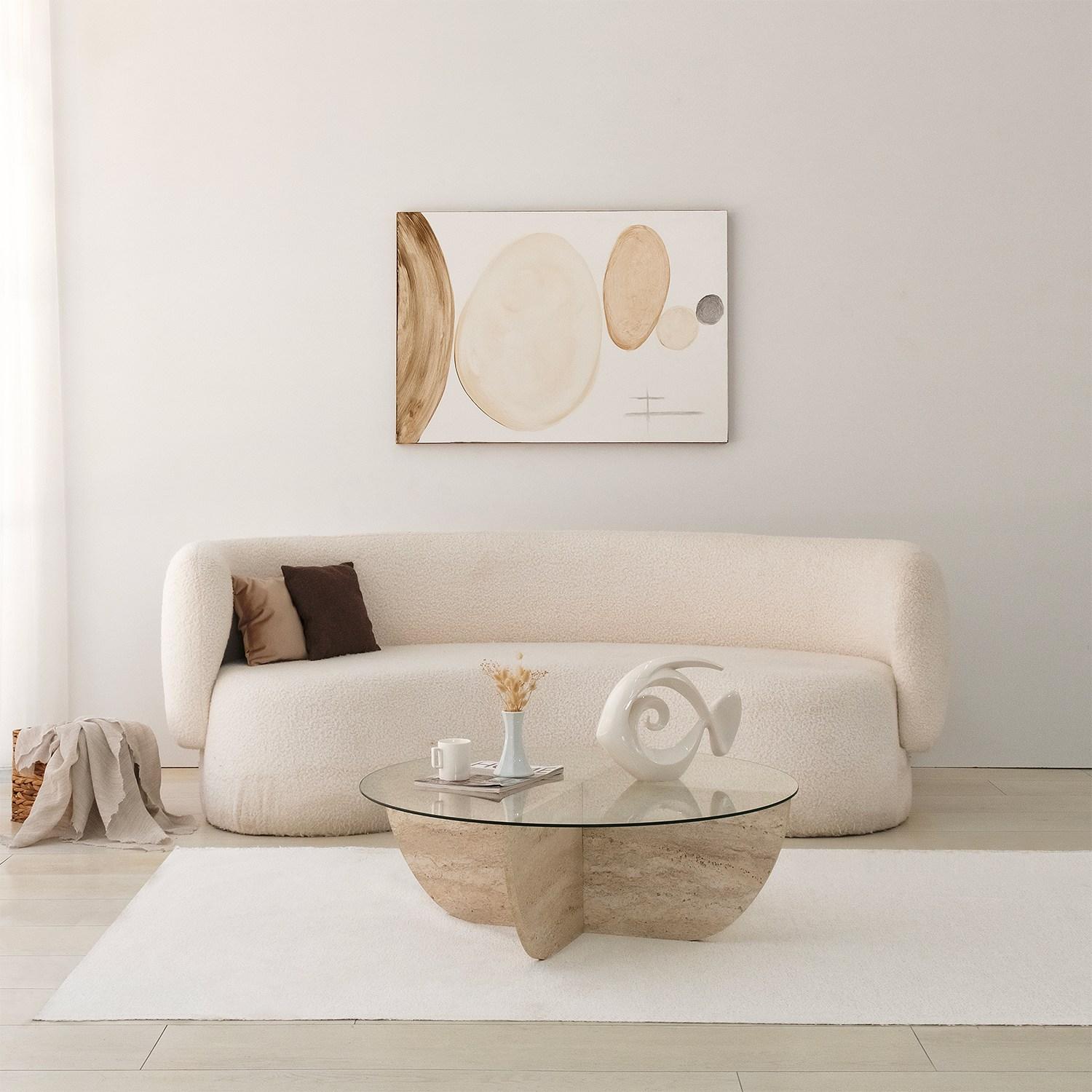 Hanah Home Klub sto Lily 90cm Bež