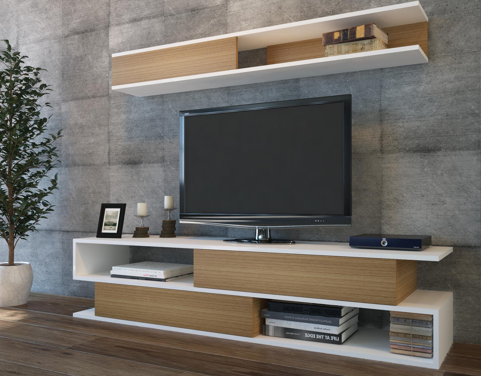 Hanah home TV Komoda Sims Hrast-Bijela