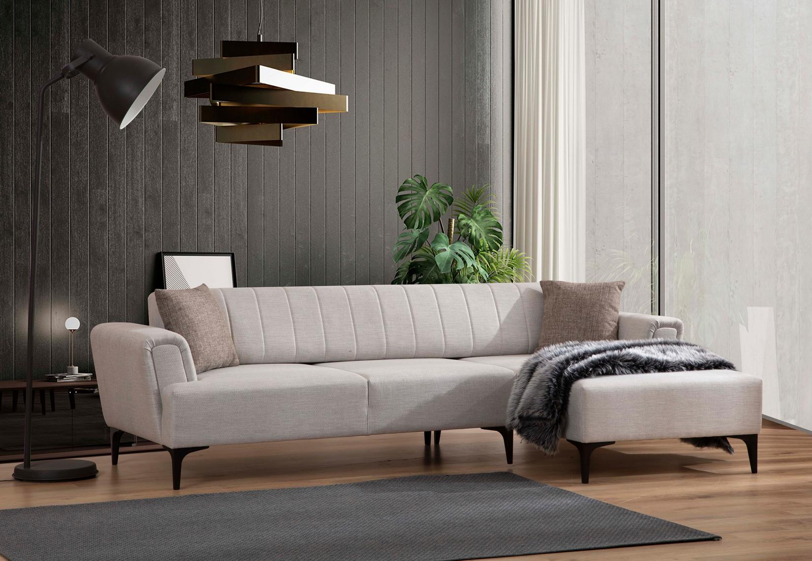 Atelier del Sofa Ugaona garnitura Hamlet 95x77x270cm Bež