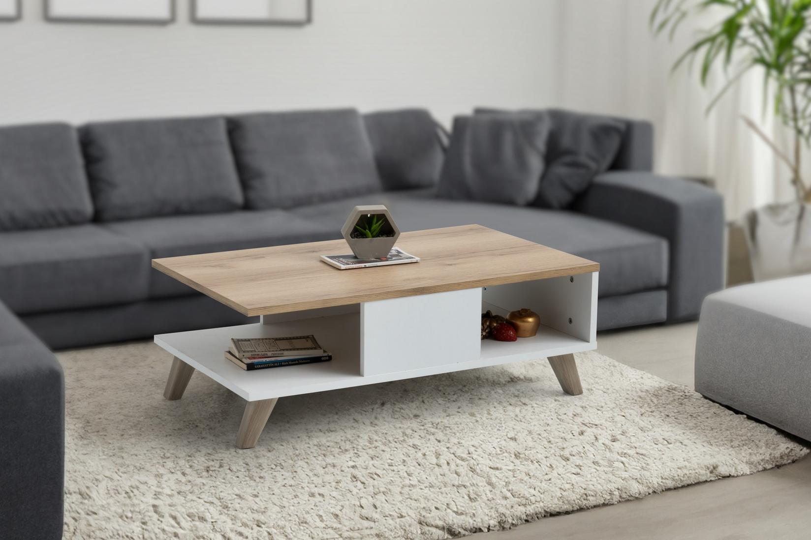 Hanah Home Klub sto Sumer O2040 90x35,6x54cm Hrast-Bijeli