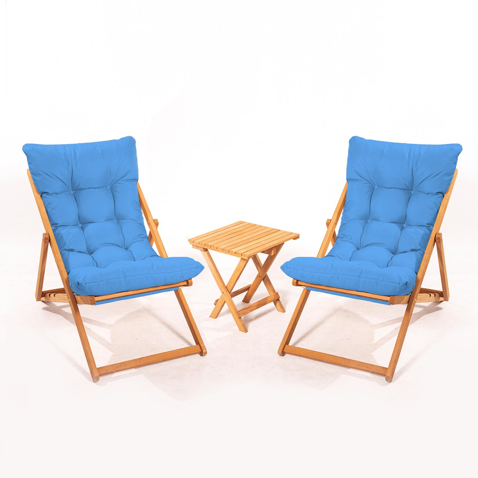 Hanah Home Baštenski set 2 stolice i stočić Plavo-Bež