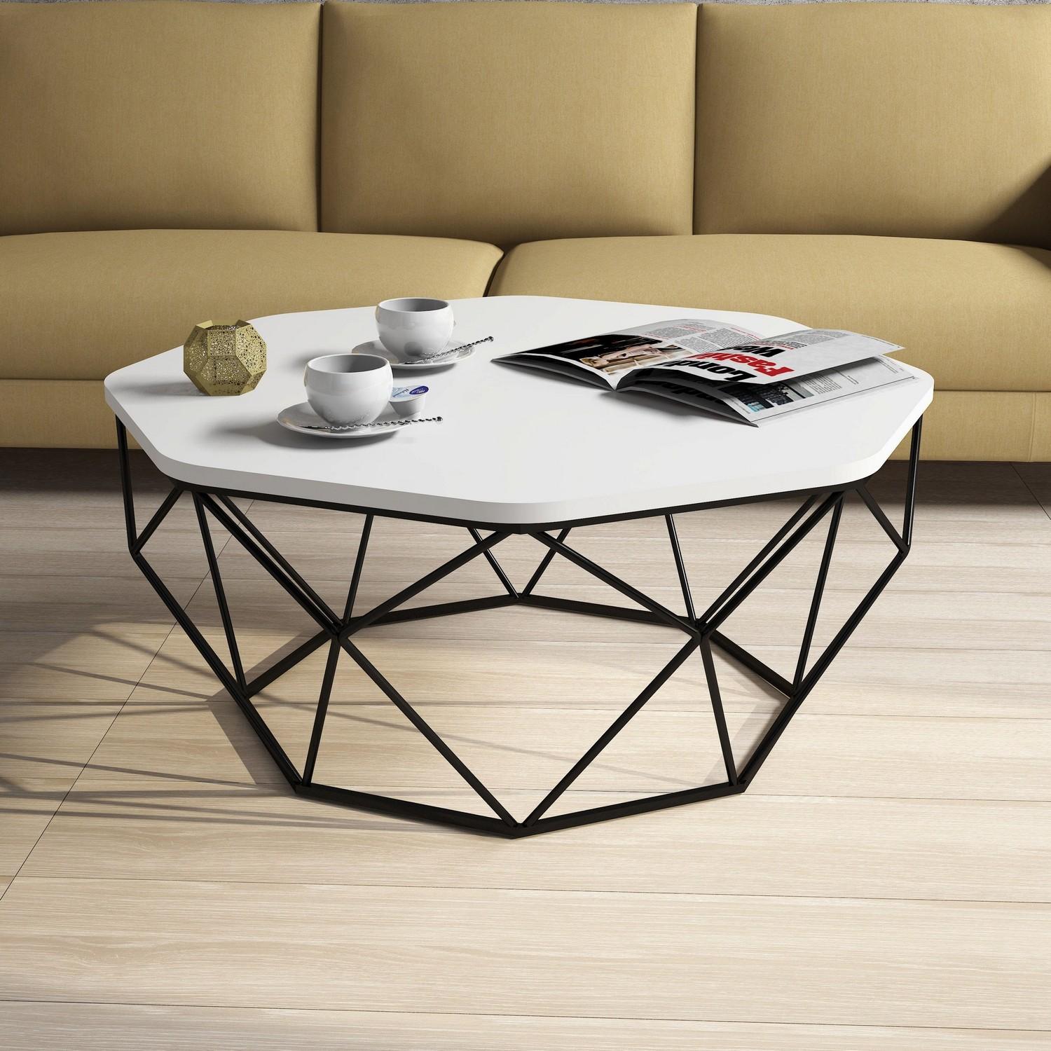 Hanah Home Klub sto Diamond 90x38x90cm Bijeli