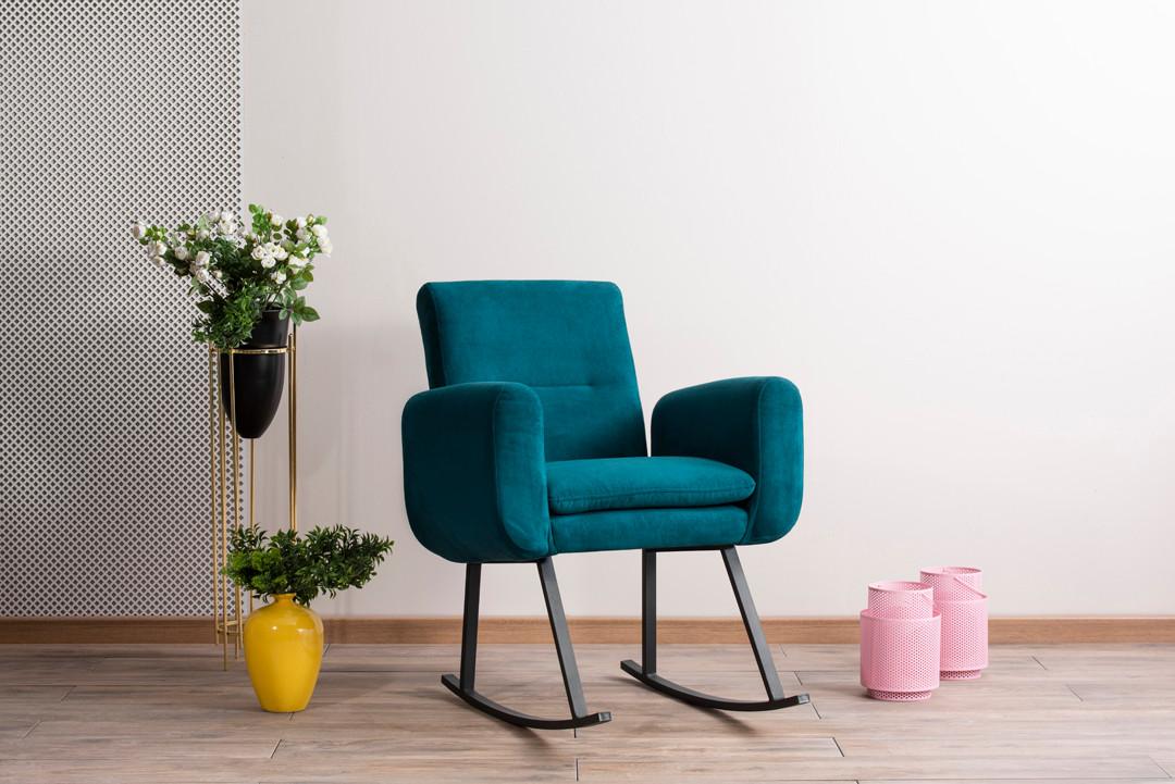 Atelier del Sofa Fotelja za ljuljanje Kono Petrolej